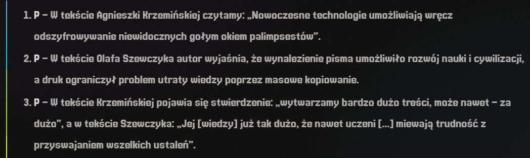 Odpowiedź Polonka na zadanie 1 z uzasadnieniem